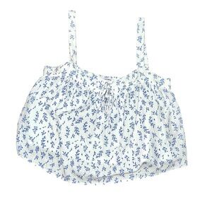 Storia White and Blue Floral Top size large